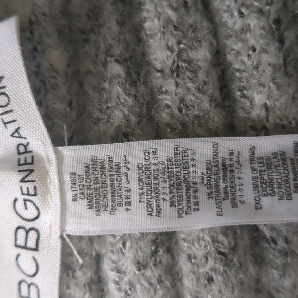 BCBGenration Rib Knit Bunny Ears Light Grey Beanie - Picture 4 of 5